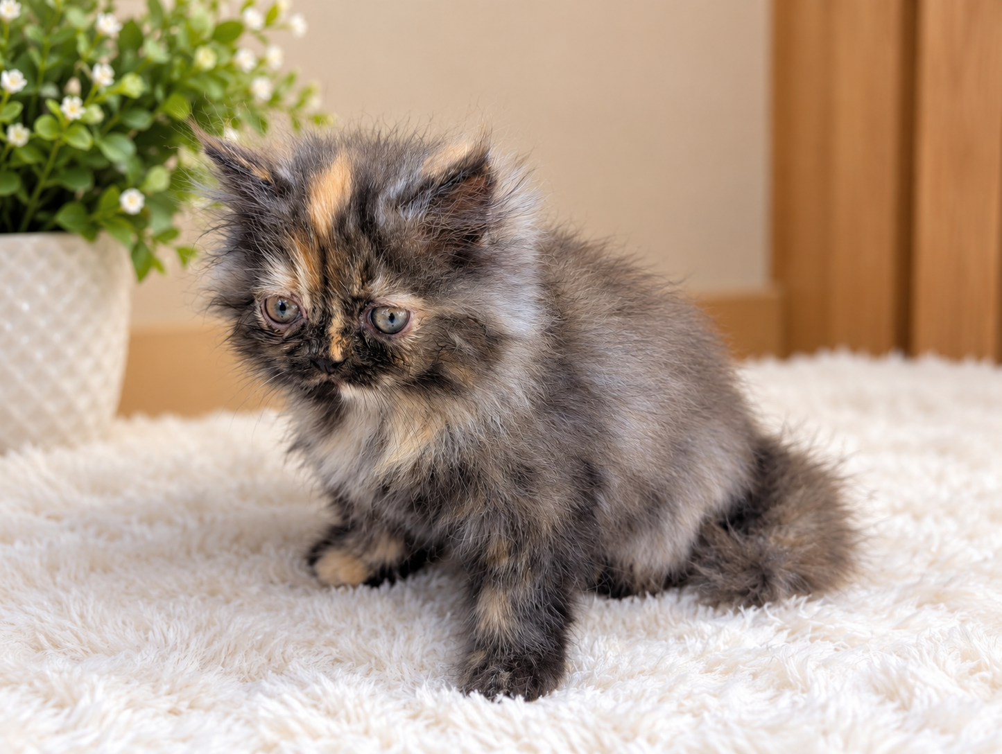Beautiful Persian Punch Face Female Kitten Tortoiseshell Color — photo 1